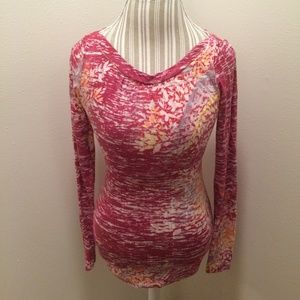 Free People Crew Neck Tee Abstract Floral Blouse